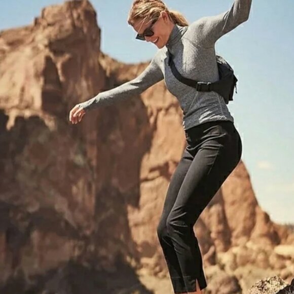 Athleta Technical High Rise Nylon Pant Leggings Stretch with Pockets Size 0 - Picture 1 of 9